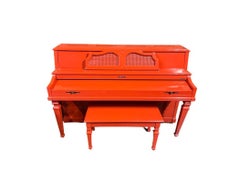 1960s Baldwin American Mid-Century Modern Orange Red Lacquered Wood Piano