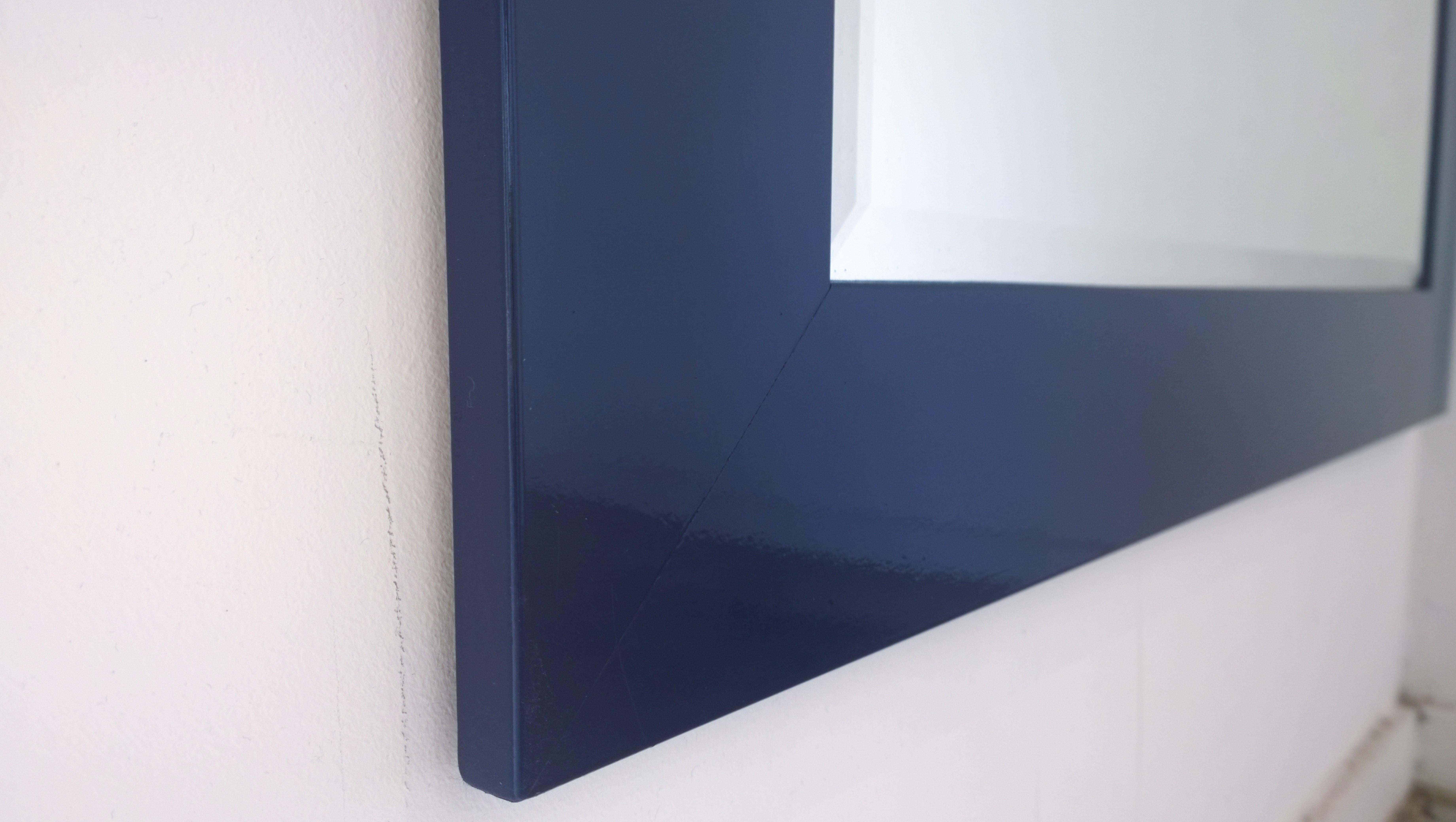 Newly Lacquered Classic Blue Wood Frame Floor / Full Length /Wall Beveled Mirror 3