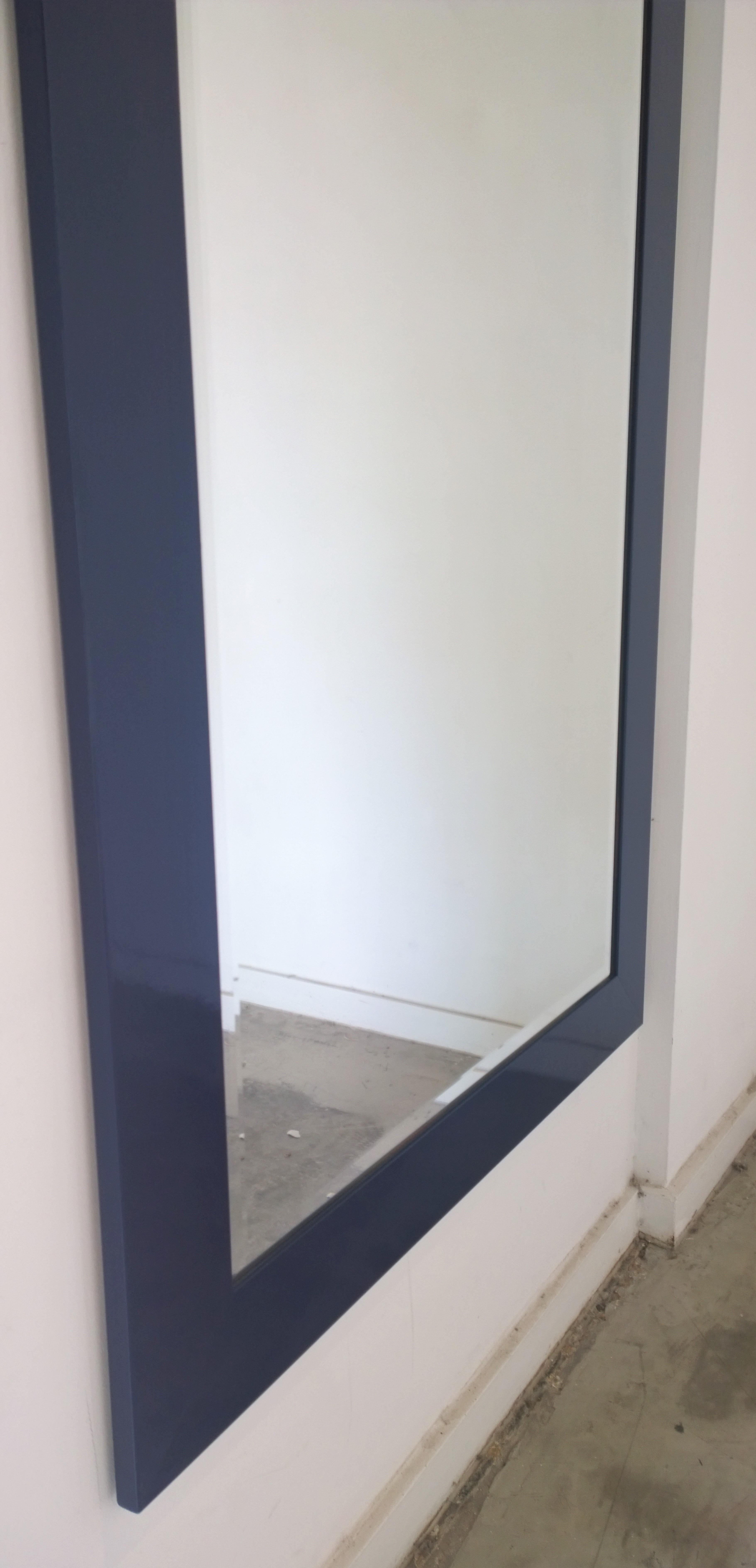 American Newly Lacquered Classic Blue Wood Frame Floor / Full Length /Wall Beveled Mirror