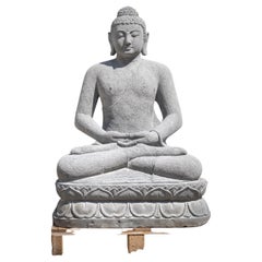 Newly made Buddha statue hand carved from a single block lavastone