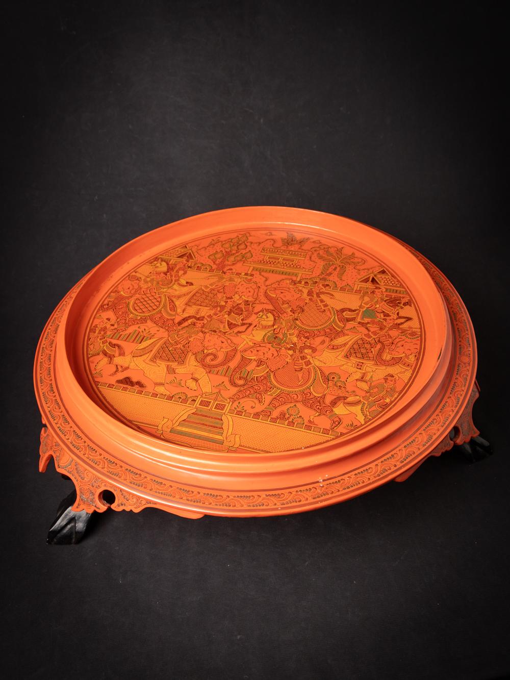 Newly made Burmese lacquerware vessel from Burma - Original Buddhas For Sale 6