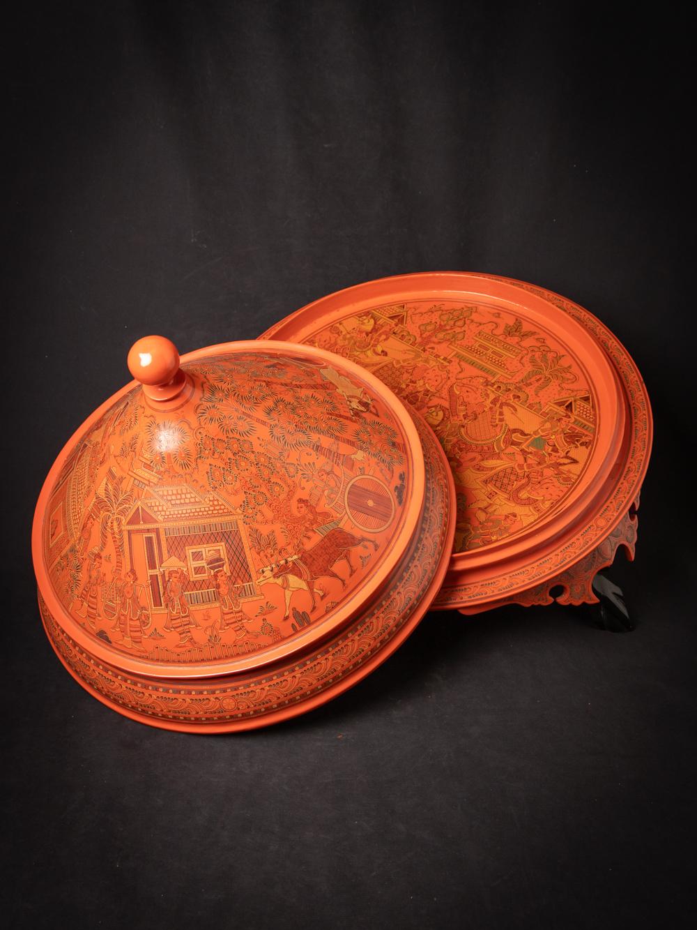 Newly made Burmese lacquerware vessel from Burma - Original Buddhas For Sale 14