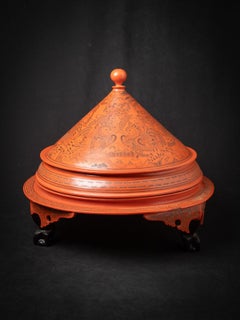Newly made Burmese lacquerware vessel from Burma - Original Buddhas
