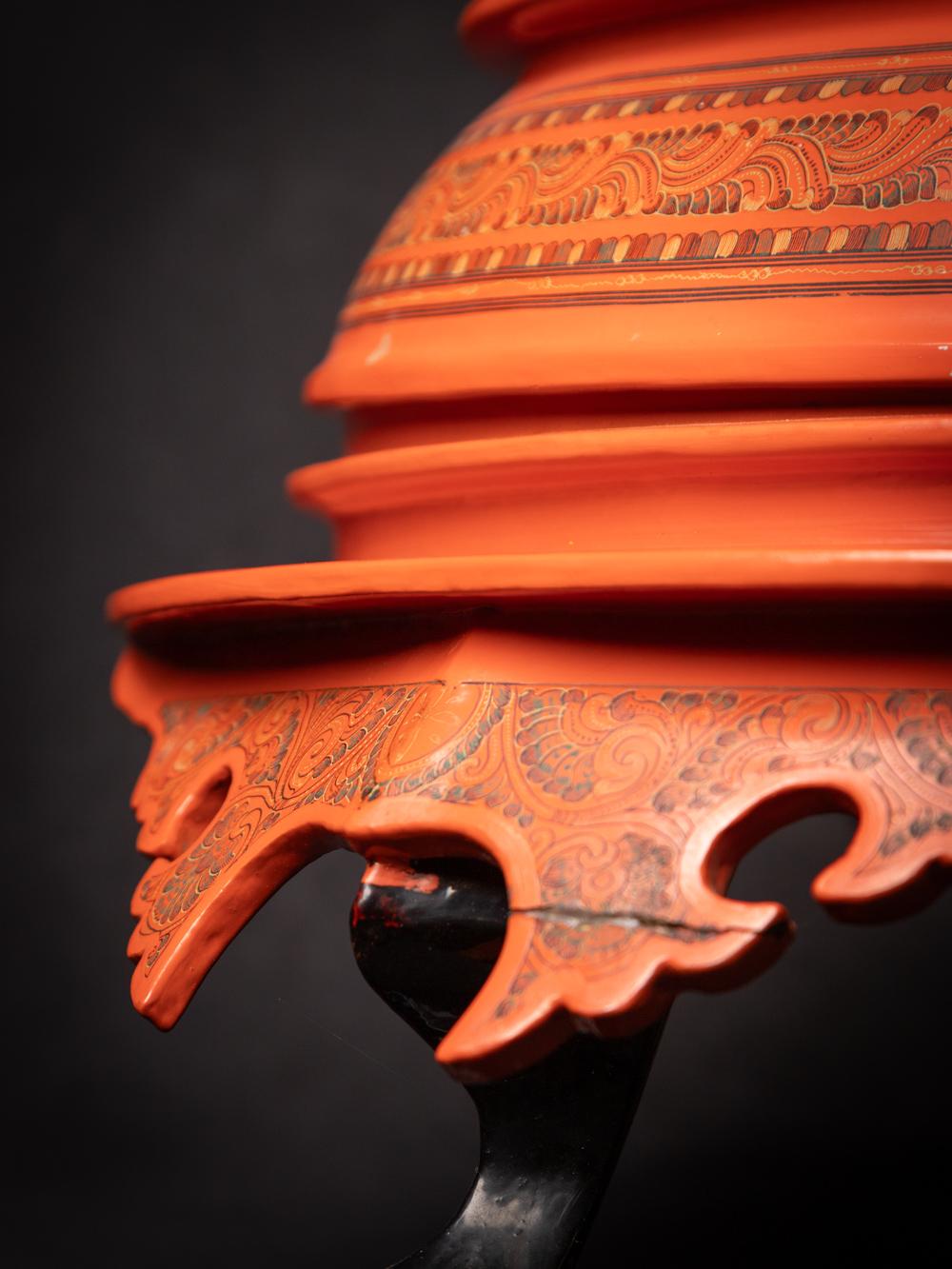 Lacquer Newly made Burmese lacquerware vessel from Burma - Original Buddhas For Sale