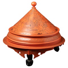Newly made Burmese lacquerware vessel from Burma - Original Buddhas