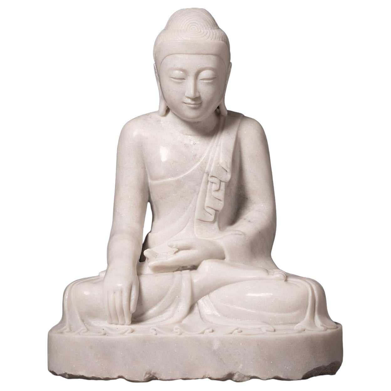 Newly made Burmese marble Buddha statue from Burma