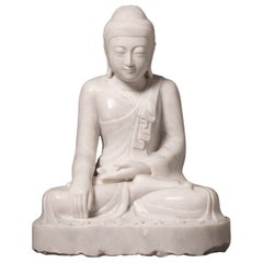 Newly made Burmese marble Buddha statue from Burma