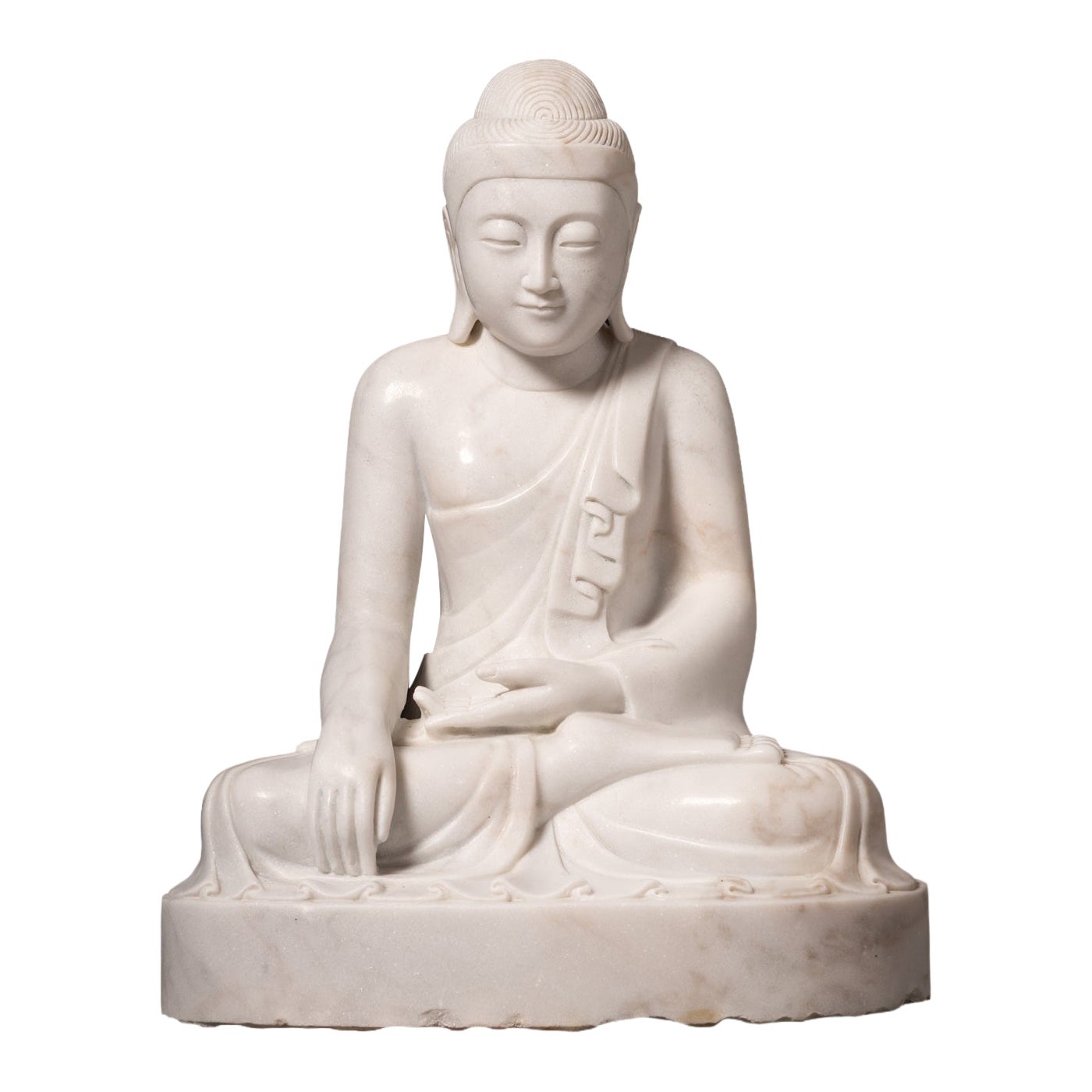 Newly made Burmese marble Buddha statue from Burma