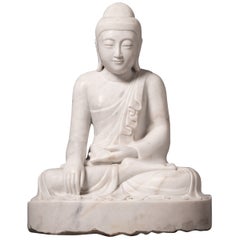 Newly made Burmese marble Buddha statue from Burma
