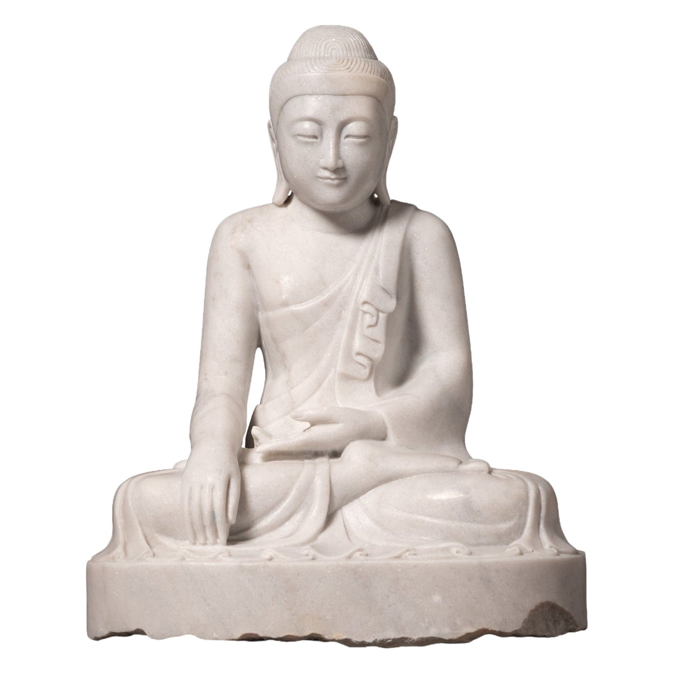 Newly made Burmese marble Buddha statue from Myanmar