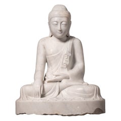 Newly made Burmese marble Buddha statue from Myanmar