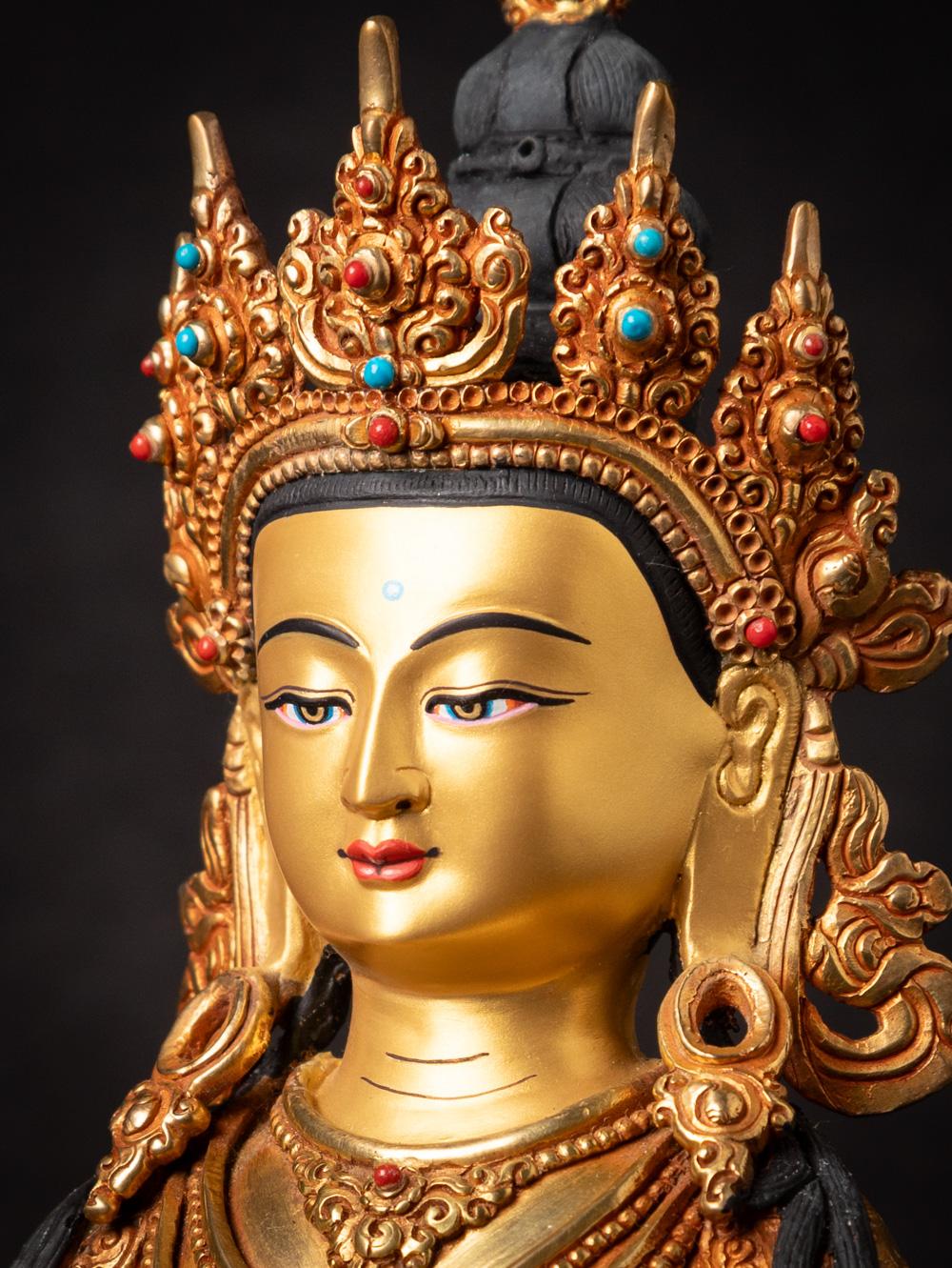 Neu gefertigte hochwertige Nepali-Aparmita-Buddha-Statue aus Nepal in Goldform aus Nepal im Angebot 4