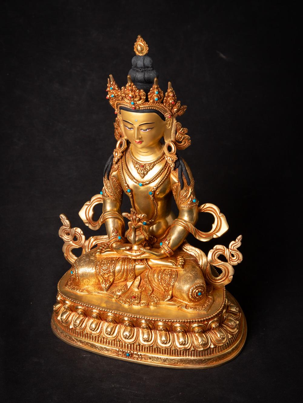 Neu gefertigte hochwertige Nepali-Aparmita-Buddha-Statue aus Nepal in Goldform aus Nepal im Angebot 5