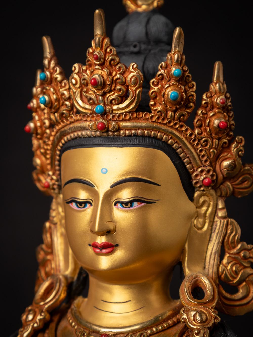 Neu gefertigte hochwertige Nepali-Aparmita-Buddha-Statue aus Nepal in Goldform aus Nepal im Angebot 7