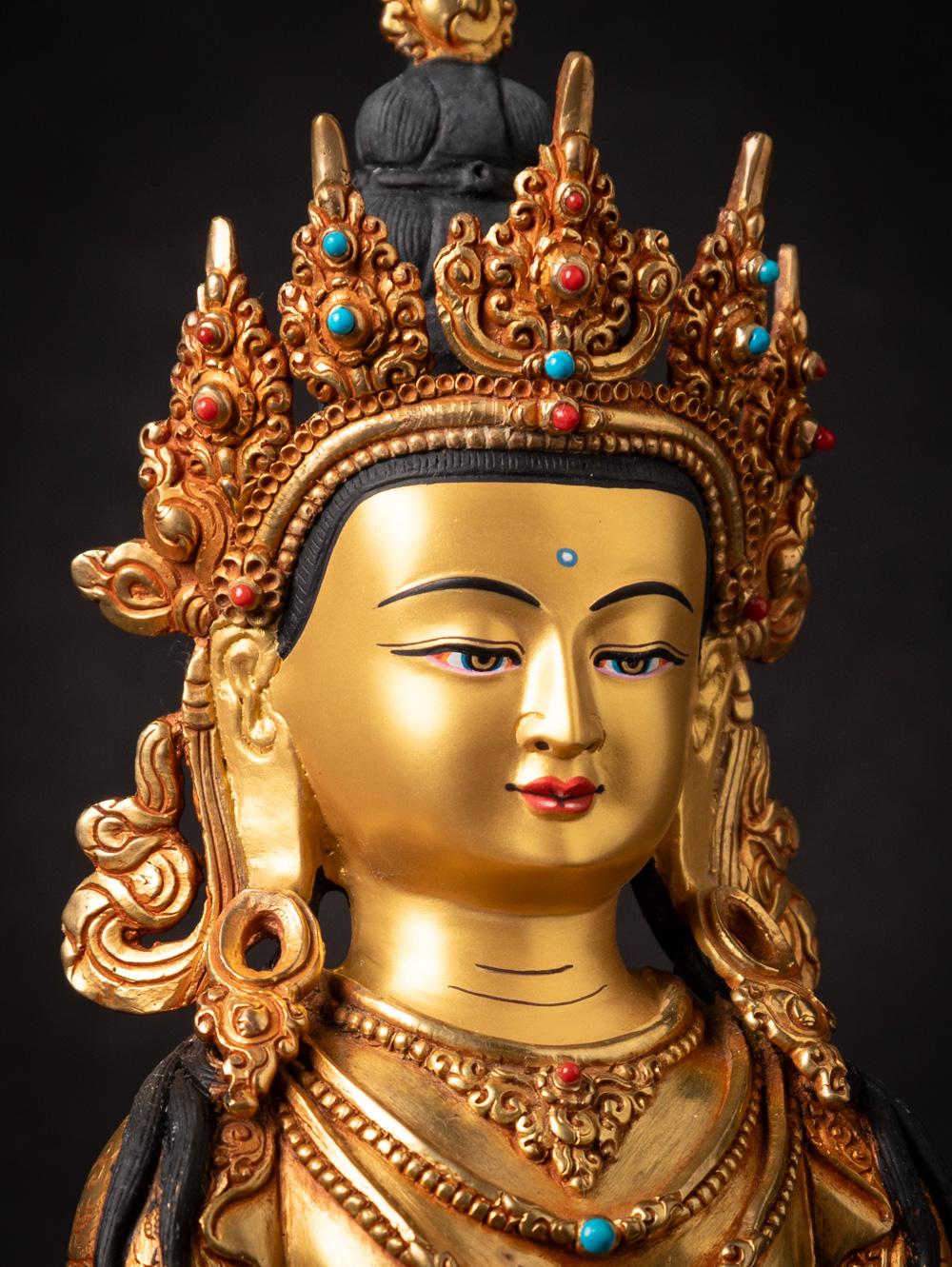 Bronze statue de Bouddha Aparmita du Népal, nouvellement fabriquée, à face en or, de qualité supérieure en vente