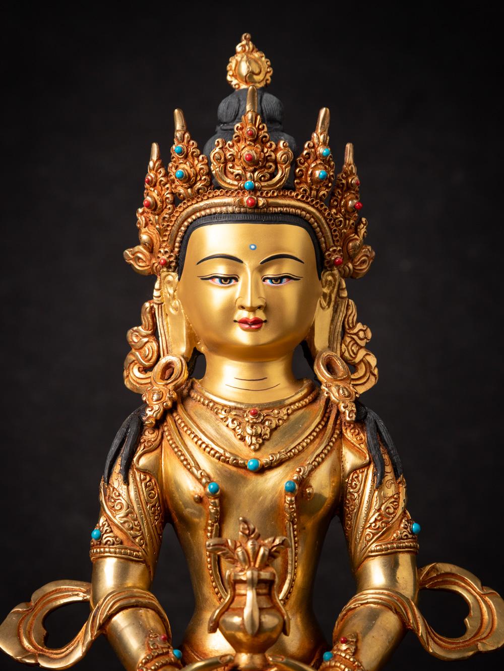 Neu gefertigte hochwertige Nepali-Aparmita-Buddha-Statue aus Nepal in Goldform aus Nepal im Angebot 1