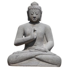Newly made large lavastone Buddha statue from Indonesia - Original Buddhas