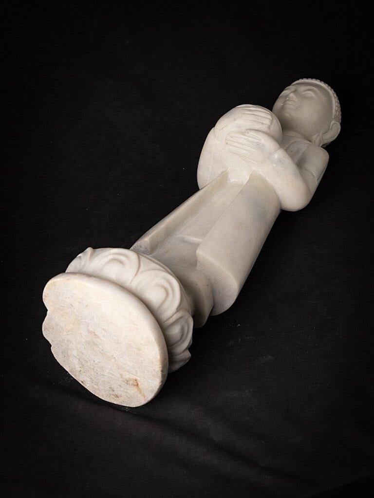 Newly Made Marble Monk Statue from Burma For Sale at 1stDibs