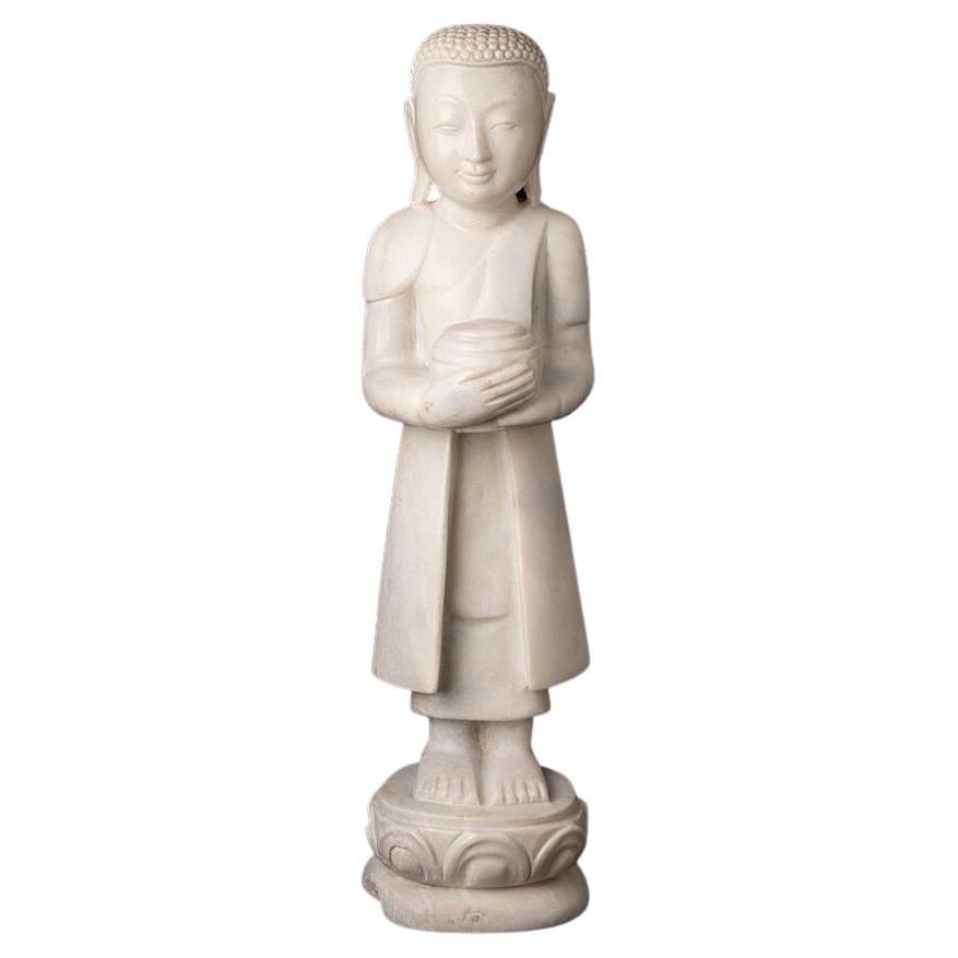 Newly Made Marble Monk Statue from Burma