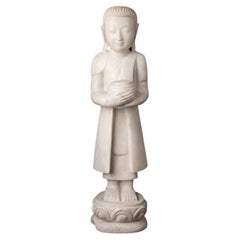Newly Made Marble Monk Statue from Burma