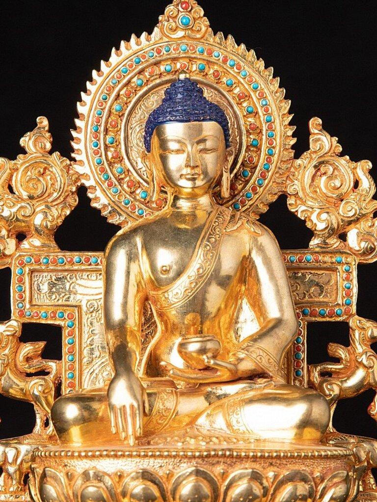 Newly Made Nepali Buddha on Throne from Nepal For Sale 2