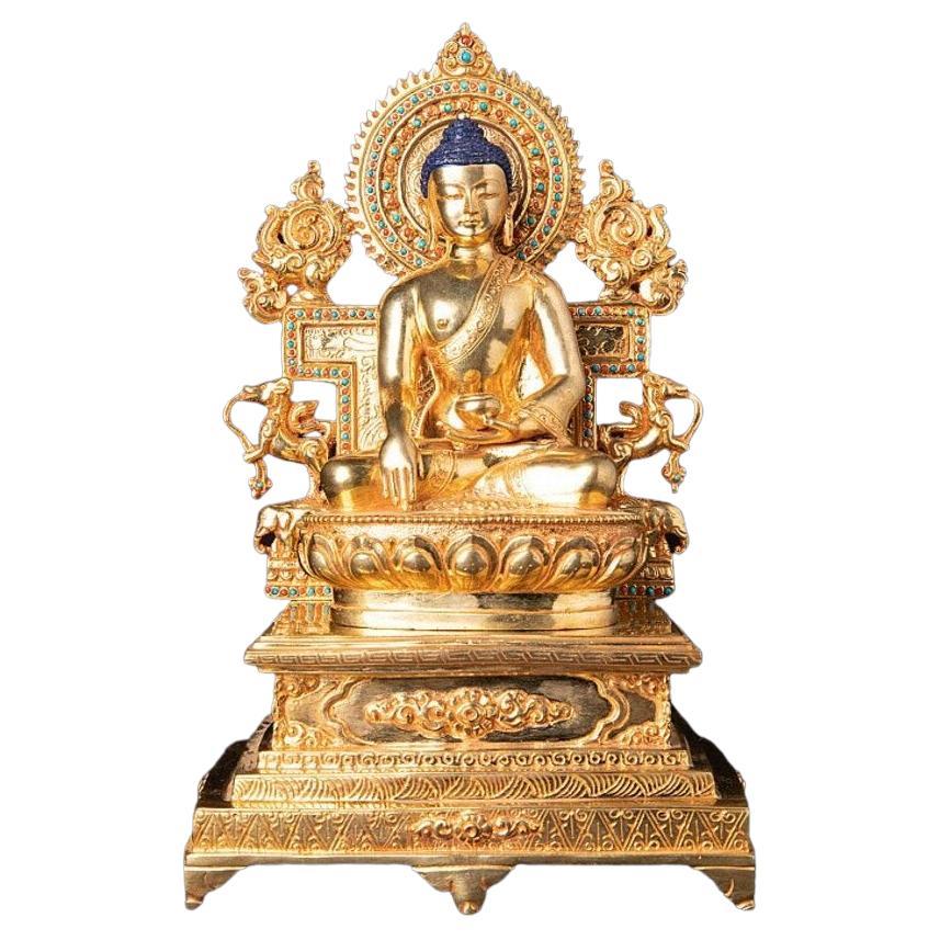 Neu gefertigter Nepali-Buddha auf Thron aus Nepal