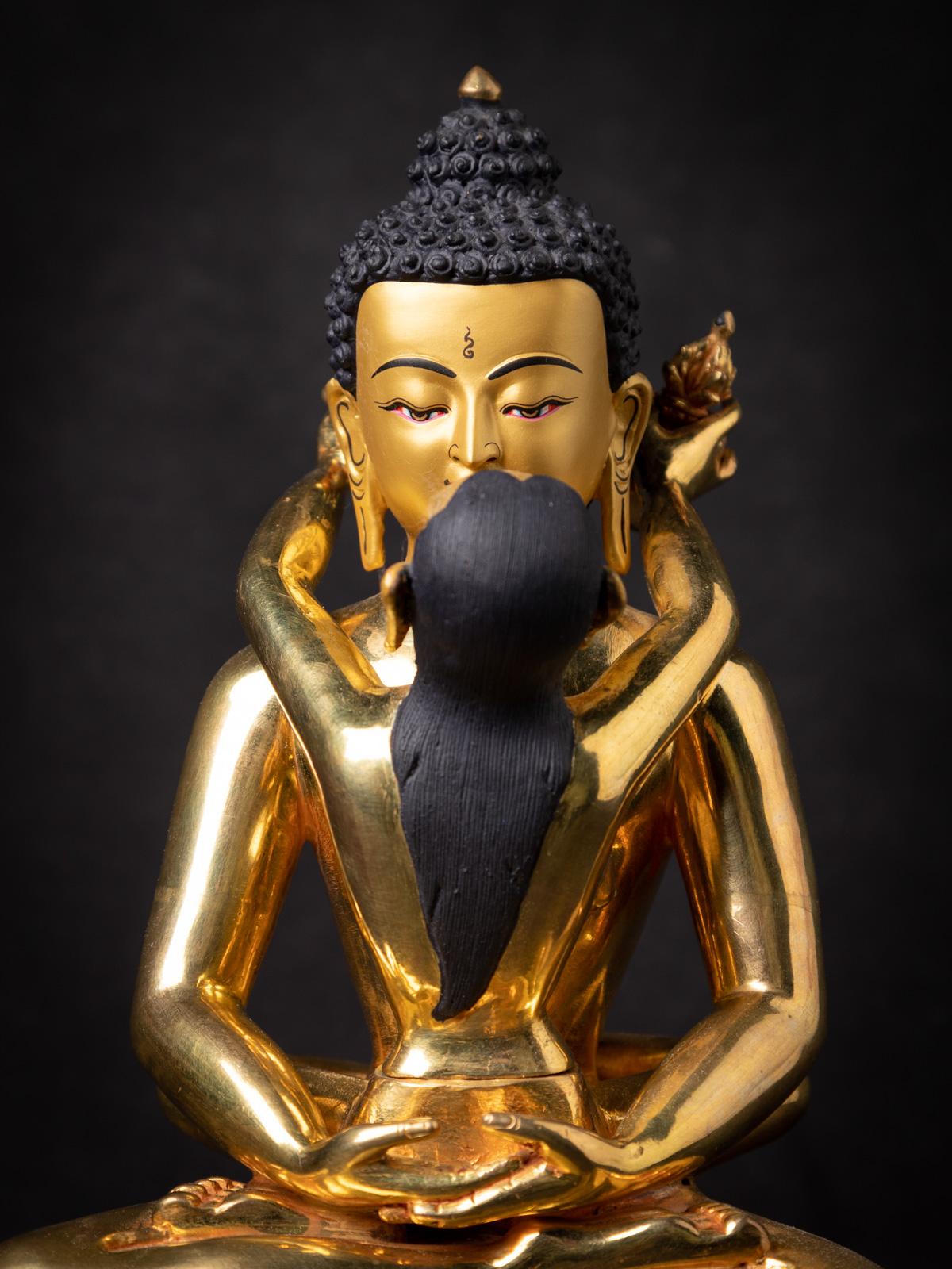 statue Samantabhadra, nouvellement fabriquée au Népal, face en or - Bouddhas originaux Bon état - En vente à DEVENTER, NL