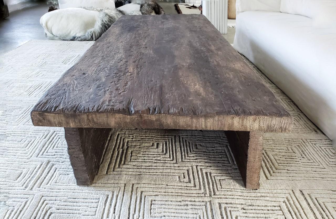 American Custom Reclaimed Wood Naga Style Table  For Sale