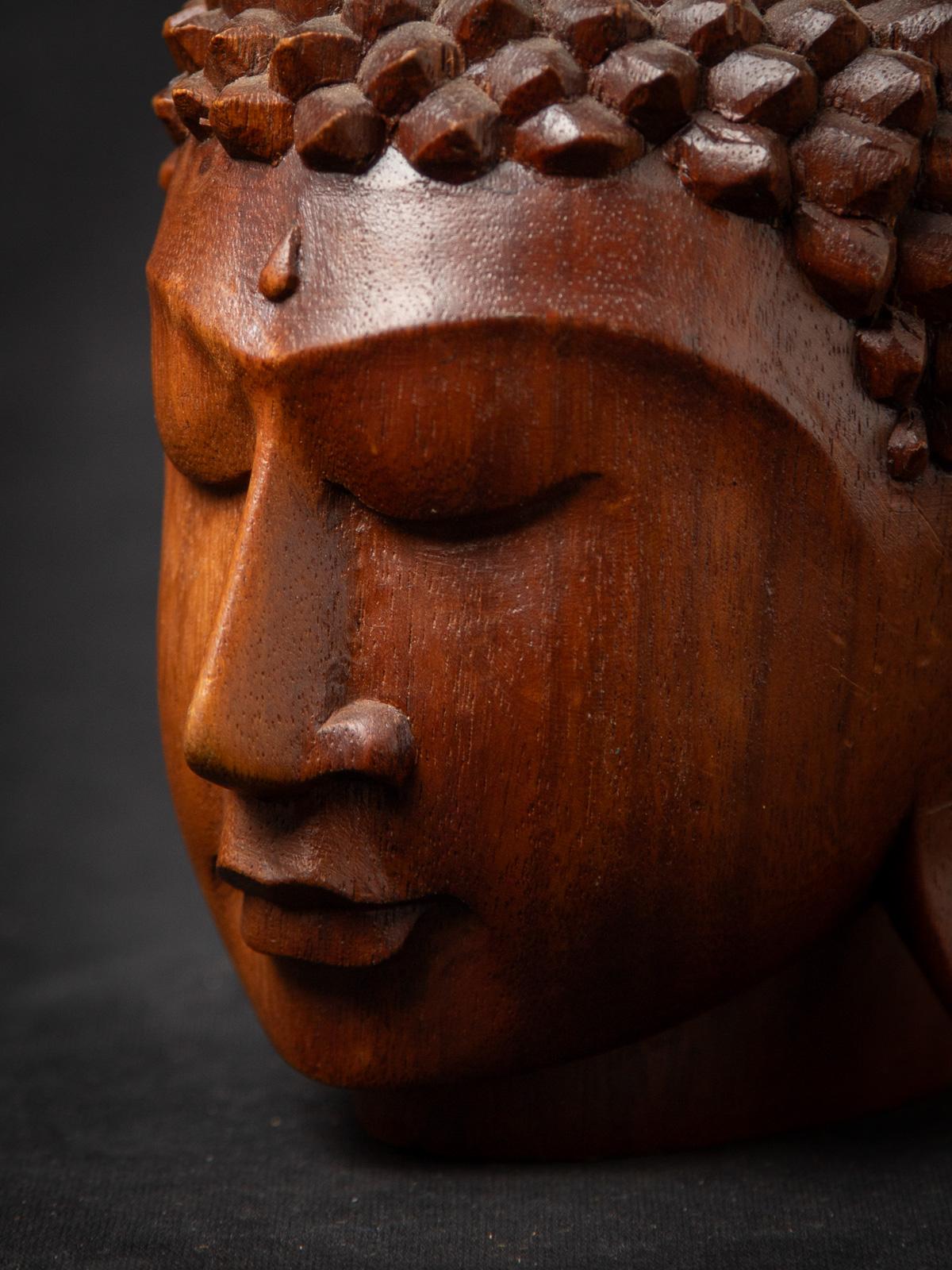 Tête de bouddha en bois de teck nouvellement fabriquée en Indonésie en vente 4
