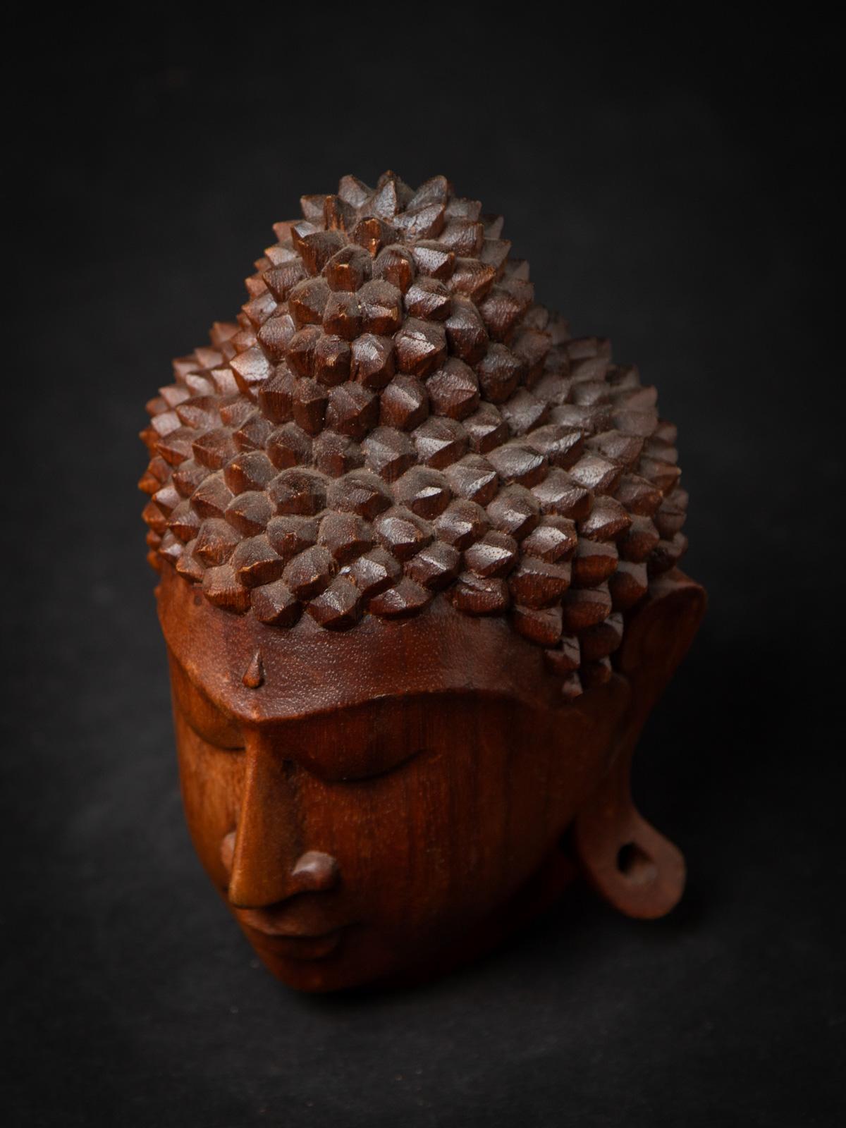 Tête de bouddha en bois de teck nouvellement fabriquée en Indonésie en vente 5