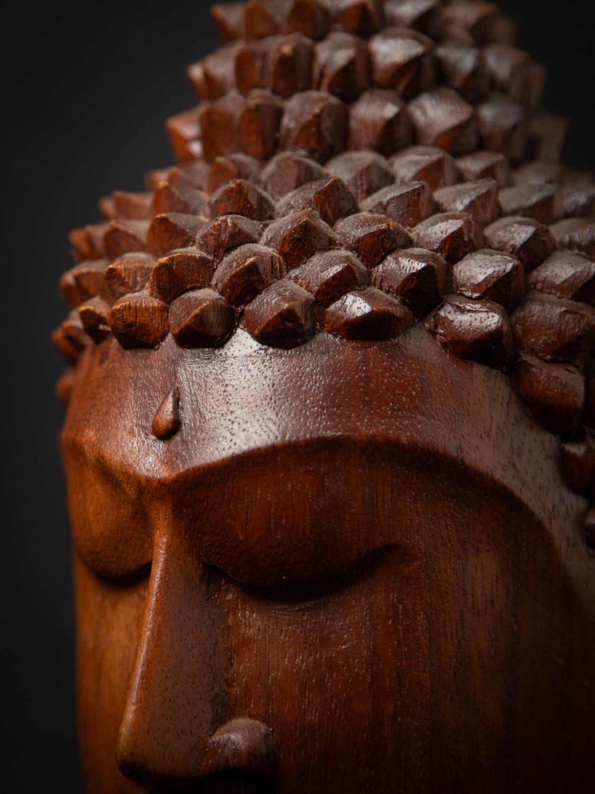 Tête de bouddha en bois de teck nouvellement fabriquée en Indonésie en vente 8