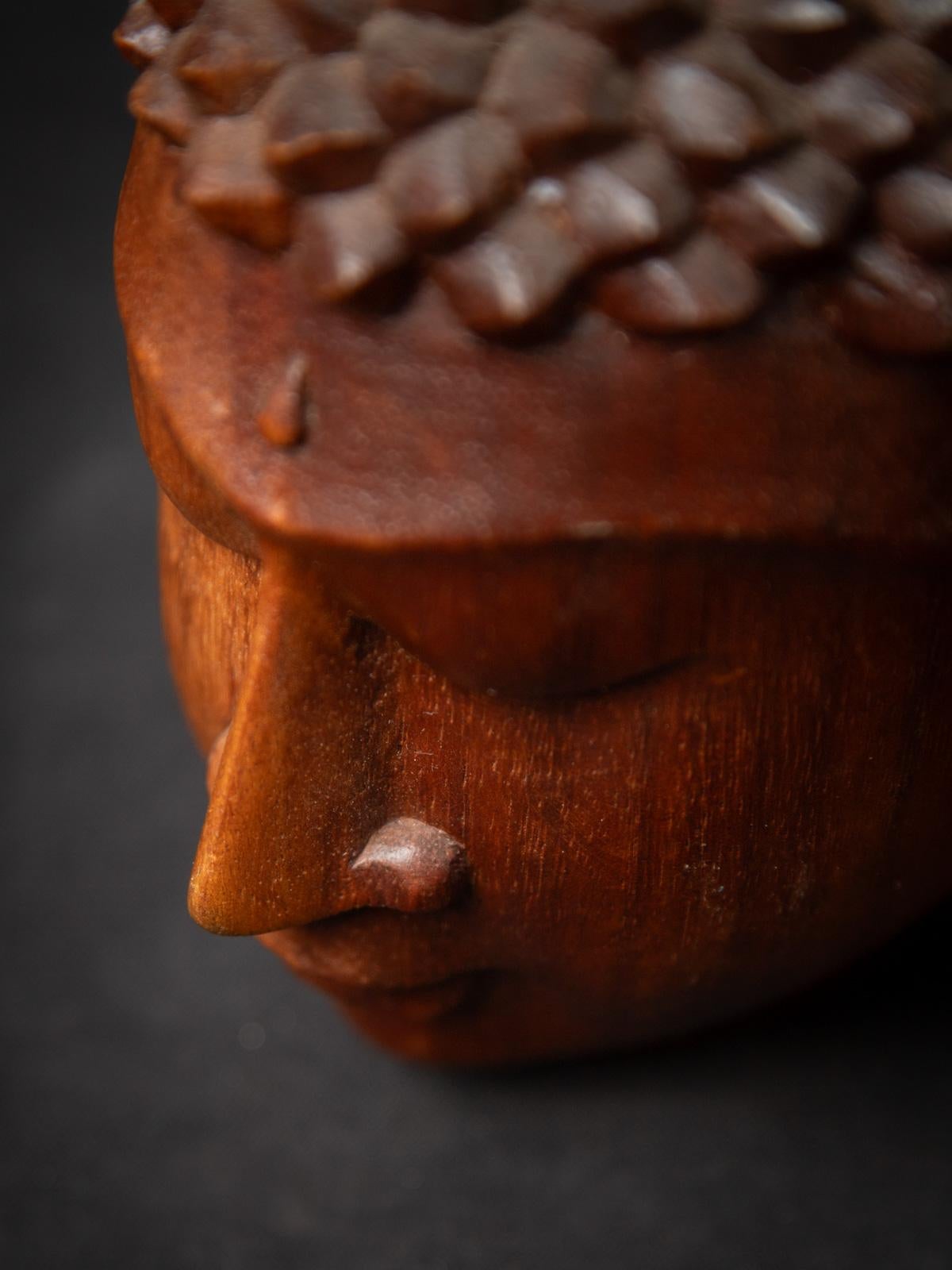 Tête de bouddha en bois de teck nouvellement fabriquée en Indonésie en vente 12