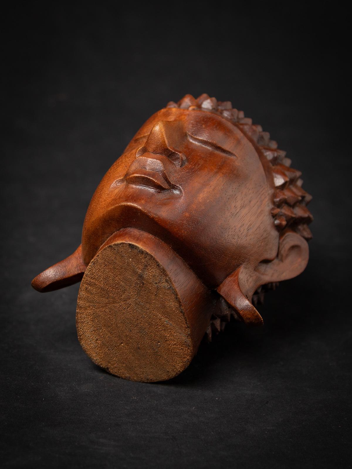 Tête de bouddha en bois de teck nouvellement fabriquée en Indonésie en vente 13