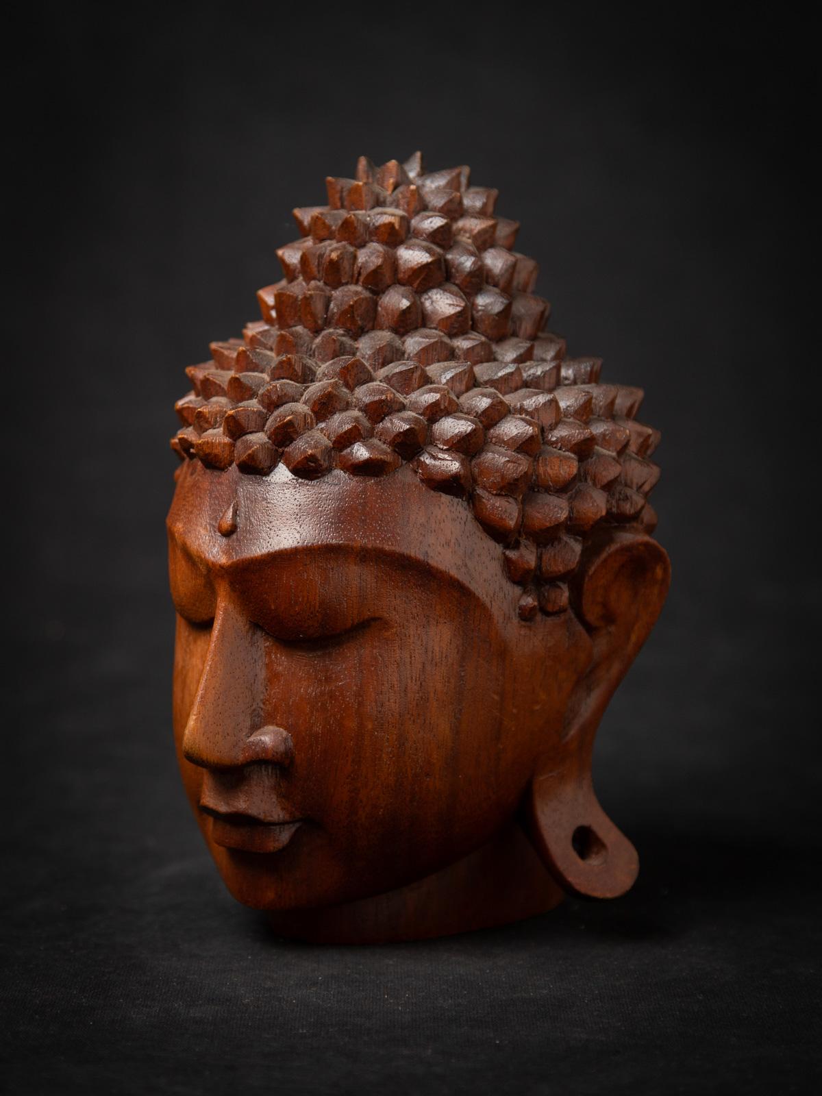 Birman Tête de bouddha en bois de teck nouvellement fabriquée en Indonésie en vente