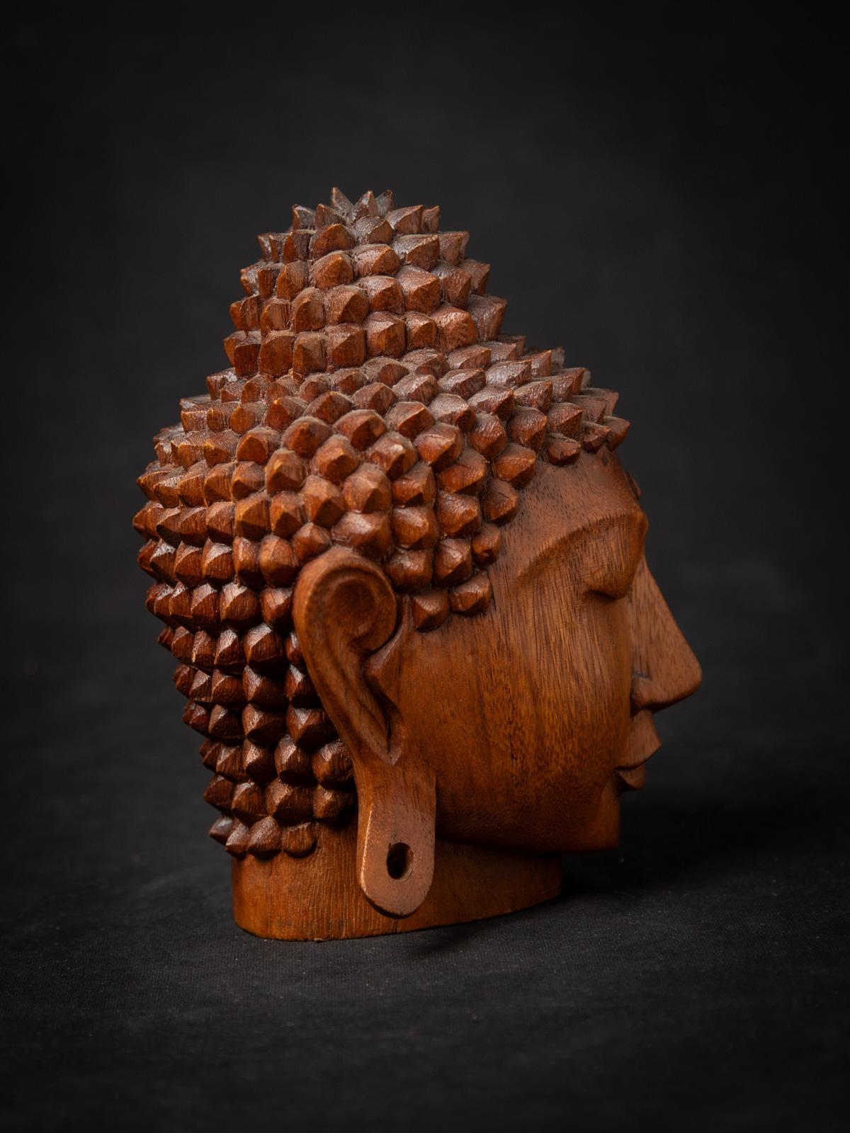 Bois Tête de bouddha en bois de teck nouvellement fabriquée en Indonésie en vente