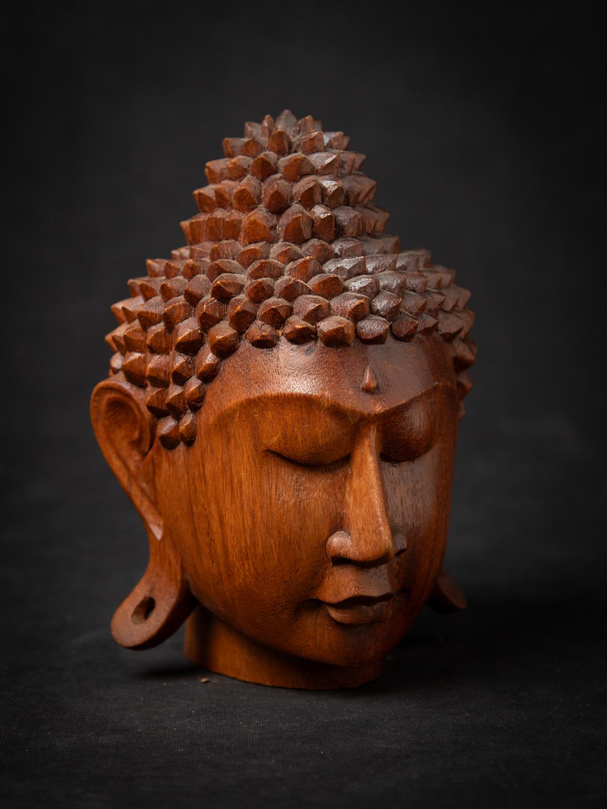 Tête de bouddha en bois de teck nouvellement fabriquée en Indonésie en vente 1