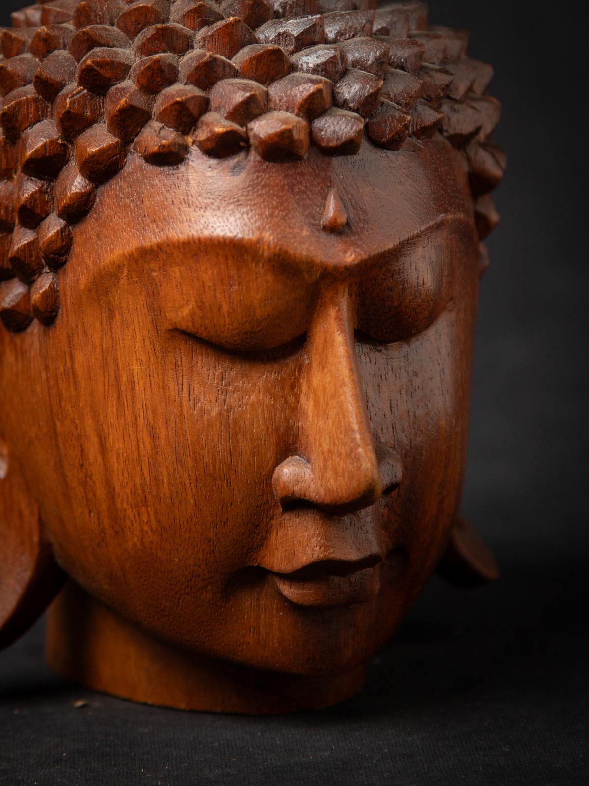Tête de bouddha en bois de teck nouvellement fabriquée en Indonésie en vente 2