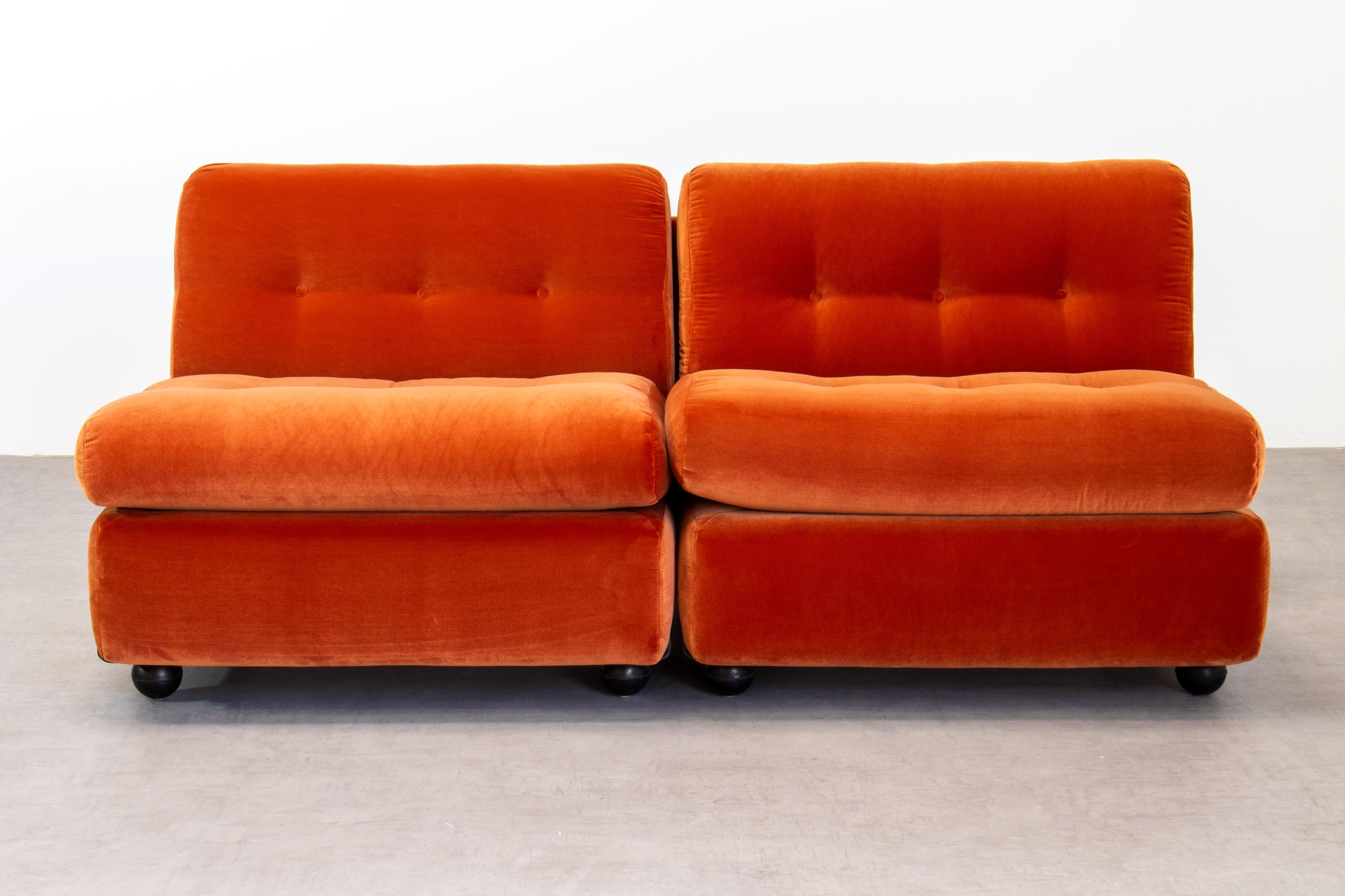 Tissu Nouvellement Pierre Frey Upholstered Amanta Lounges par Mario Bellini pour B&B Italia en vente