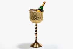 Newly Professionally Polished Hollywood Regency Wine Champagne Bucket on Stand