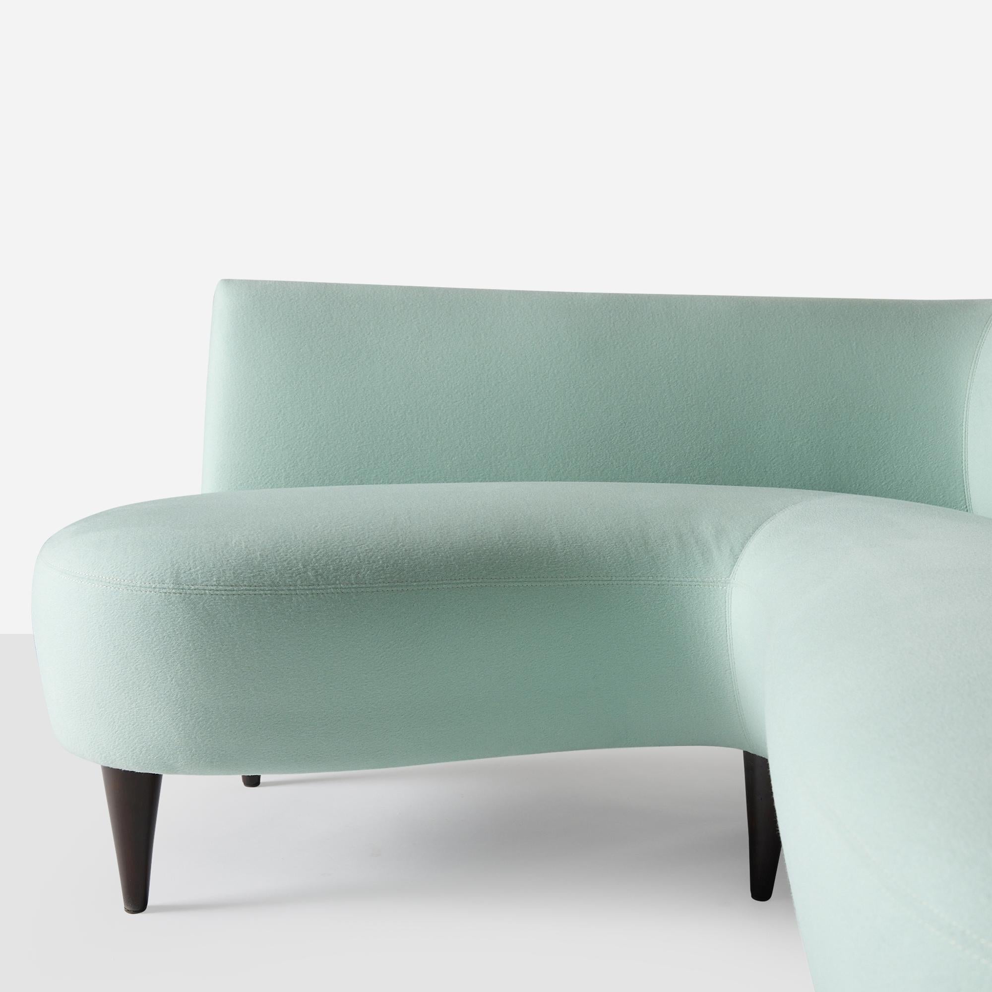 Newly Redone Pair of L-Shaped Sofas by Giulio Minoletti (Attributed) For Sale 1