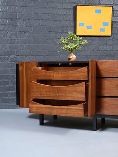 Newly RefiMid Century Modern 9-Drawer Walnut Dresser by American of Martinsville