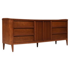 Newly Refinished - American of Martinsville 9-Drawer Walnut Dresser