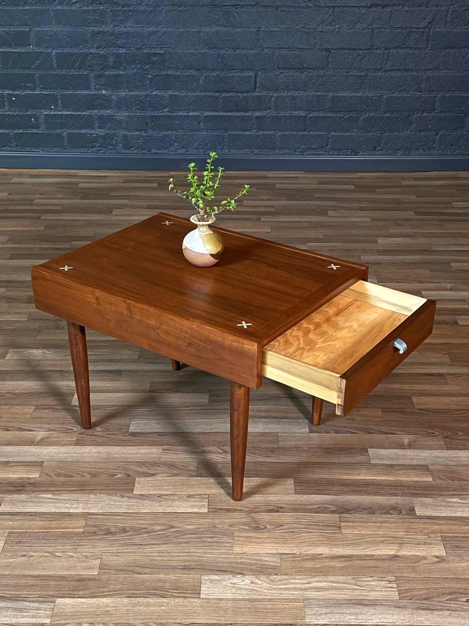 Mid-Century Modern Newly Refinished -American of Martinsville “Accord” Side Table by Merton Gershun For Sale