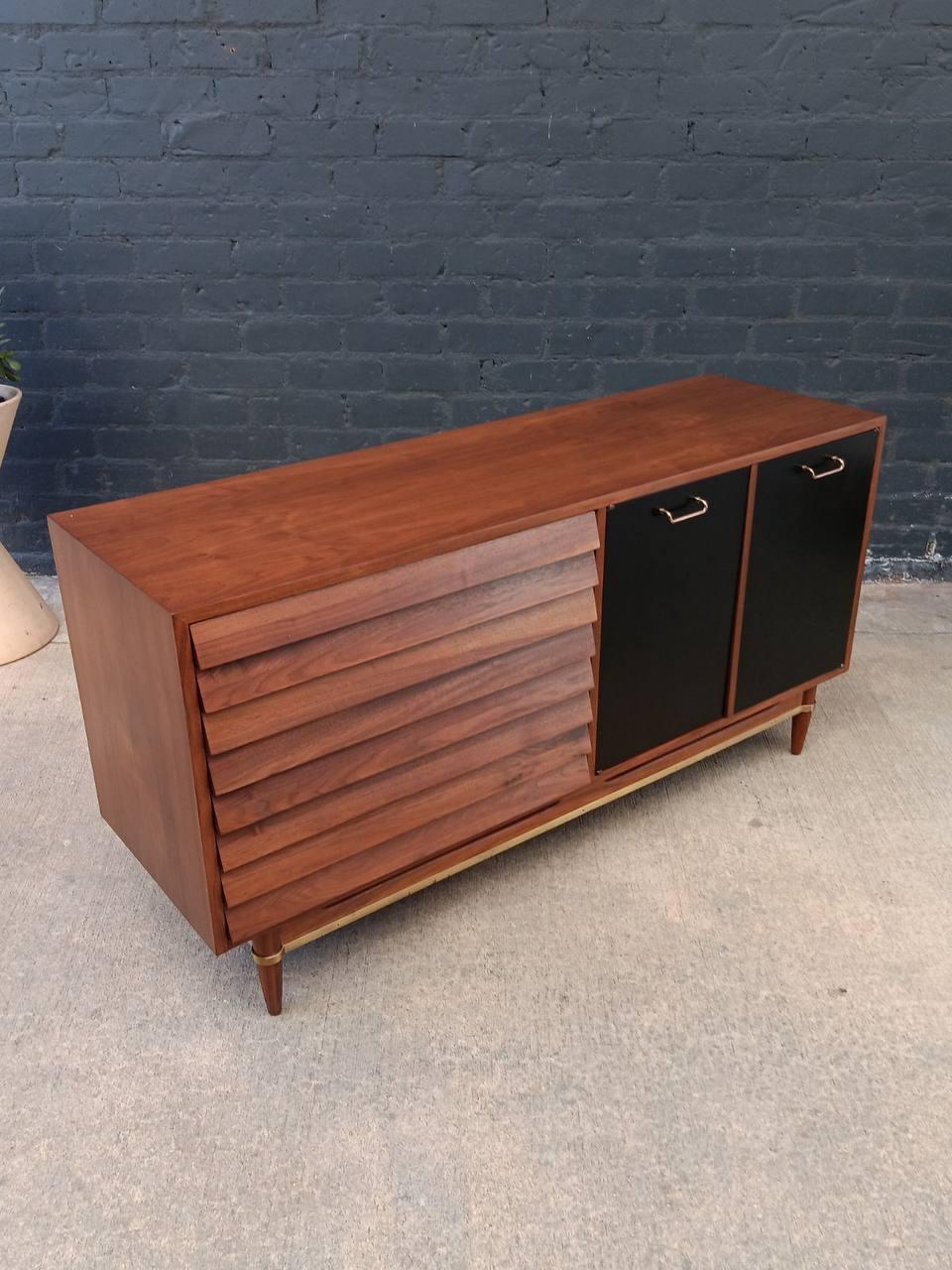 Mid-Century Modern Newly Refinished - Century Modern Credenza by Merton Gershun  For Sale