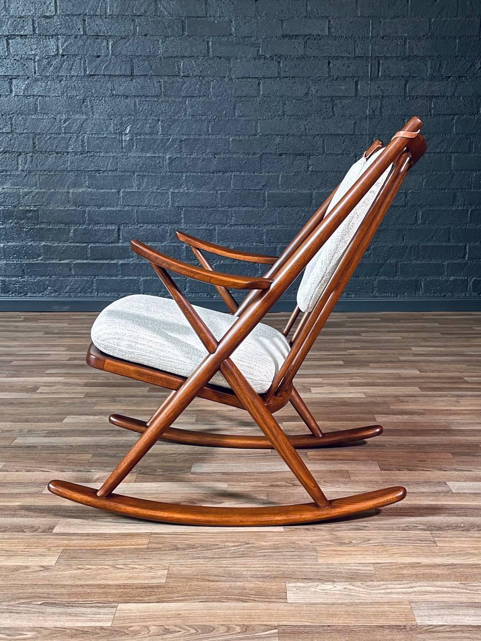 Newly Refinished - Danish Modern Rocking Chair by Frank Reenskaug In Excellent Condition For Sale In Los Angeles, CA