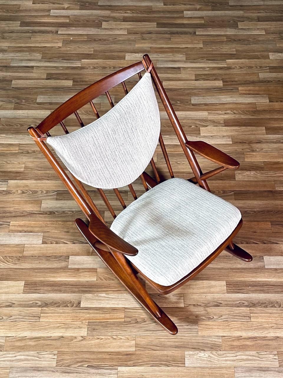 Fabric Newly Refinished - Danish Modern Rocking Chair by Frank Reenskaug For Sale