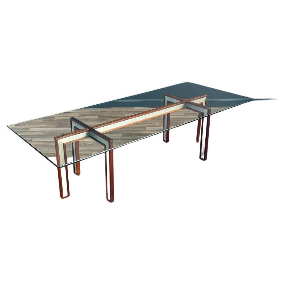 Newly Refinished - Danish Modern Rosewood & Steel Coffee Table by Henning Koch For Sale