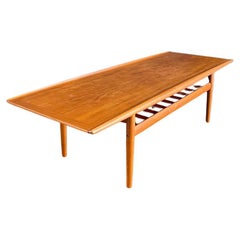 Newly Refinished - Danish Modern Teak Coffee Table with Magazine Shelf