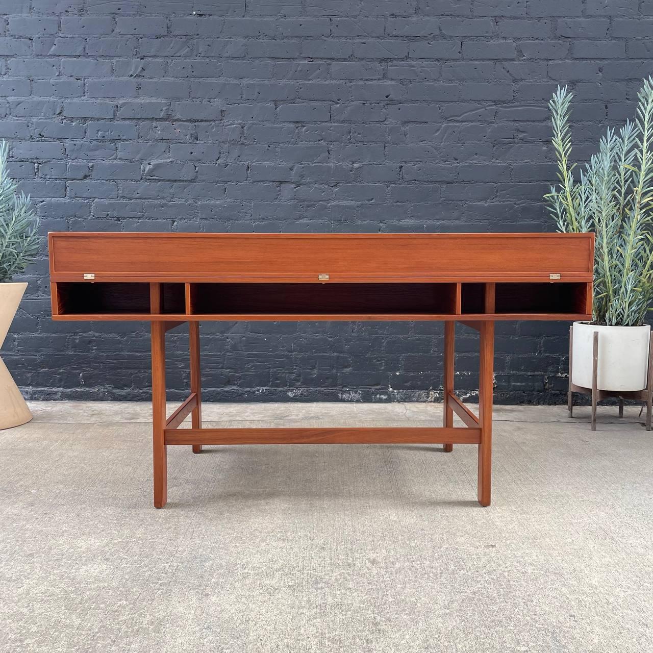 Newly Refinished - Danish Modern Teak Flip-Top Desk by Peter Lovig Nielsen 1