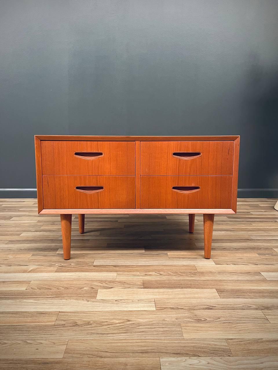 Newly Refinished - Danish Modern Teak Night Stand For Sale 1